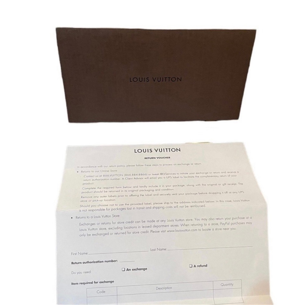 LOUIS VUITTON Authentic Brown Envelope Sleeve & Paper Slip